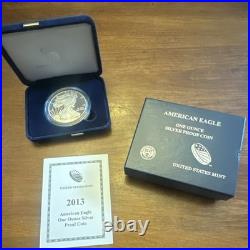 U. S. Mint 2013 American Eagle 1 oz Silver Proof Coin with Box & Certificate