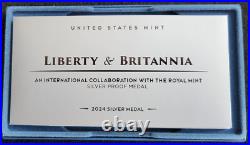 U. S. Mint-2024 Liberty & Britannia Silver Proof Medal Original Box COA included U. S. Mint-2024 Liberty & Britannia Silver Proof Medal Original Box COA included