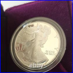 U. S. Mint S. F. 1990 American Eagle 1 oz. 999 Silver Proof Coin with Box & COA