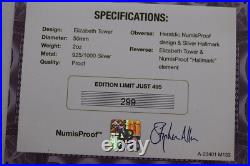 Uk GB Elizabeth Tower 2 Oz. Silver Proof Box + Coa B85 #170 Bx13