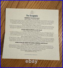 Uncirculated 1994 U. S. Mint Veterans Silver Proof 3 Silver Dollar Set Box & COA