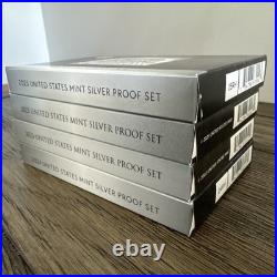 United States'22'23'24'25 S Mint Silver Proof Set Box COA 10 Coins US Mint