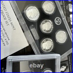 United States'22'23'24'25 S Mint Silver Proof Set Box COA 10 Coins US Mint