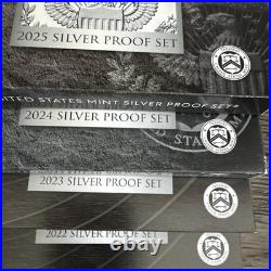 United States'22'23'24'25 S Mint Silver Proof Set Box COA 10 Coins US Mint