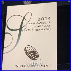 United States Mint 2014 American Eagle $1 1 oz. 999 Silver Proof Box COA