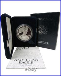 United States Mint American Eagle 2000 1 oz Silver Proof Coin with Box & Cert
