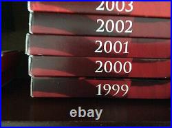Us Mint Silver Proof Sets (10) 1999-2008 Original Box, Coa Lots First & Last