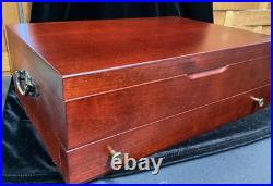 Vintage Mahogany Wood Flatware Storage Chest Box Tarnish Proof Sterling Silver