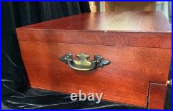 Vintage Mahogany Wood Flatware Storage Chest Box Tarnish Proof Sterling Silver