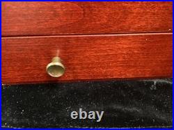 Vintage Mahogany Wood Flatware Storage Chest Box Tarnish Proof Sterling Silver