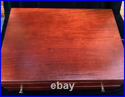 Vintage Mahogany Wood Flatware Storage Chest Box Tarnish Proof Sterling Silver