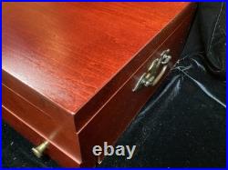 Vintage Mahogany Wood Flatware Storage Chest Box Tarnish Proof Sterling Silver