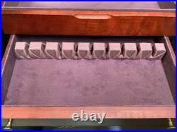 Vintage Mahogany Wood Flatware Storage Chest Box Tarnish Proof Sterling Silver
