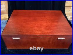 Vintage Mahogany Wood Flatware Storage Chest Box Tarnish Proof Sterling Silver