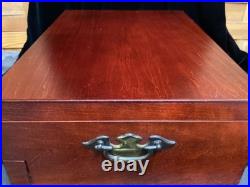 Vintage Mahogany Wood Flatware Storage Chest Box Tarnish Proof Sterling Silver