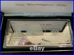 WASHINGTON MINT 1997 $100 SILVER PROOF 4 OUNCES. 999 BOX & CERTIFICATE Wow piece