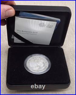 WPCoins 2018 Britannia 1 oz Silver Proof, Royal Mint Box + COA